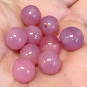 20 Vintage Pink Opal Czech Round Glass Beads - Sea Beads