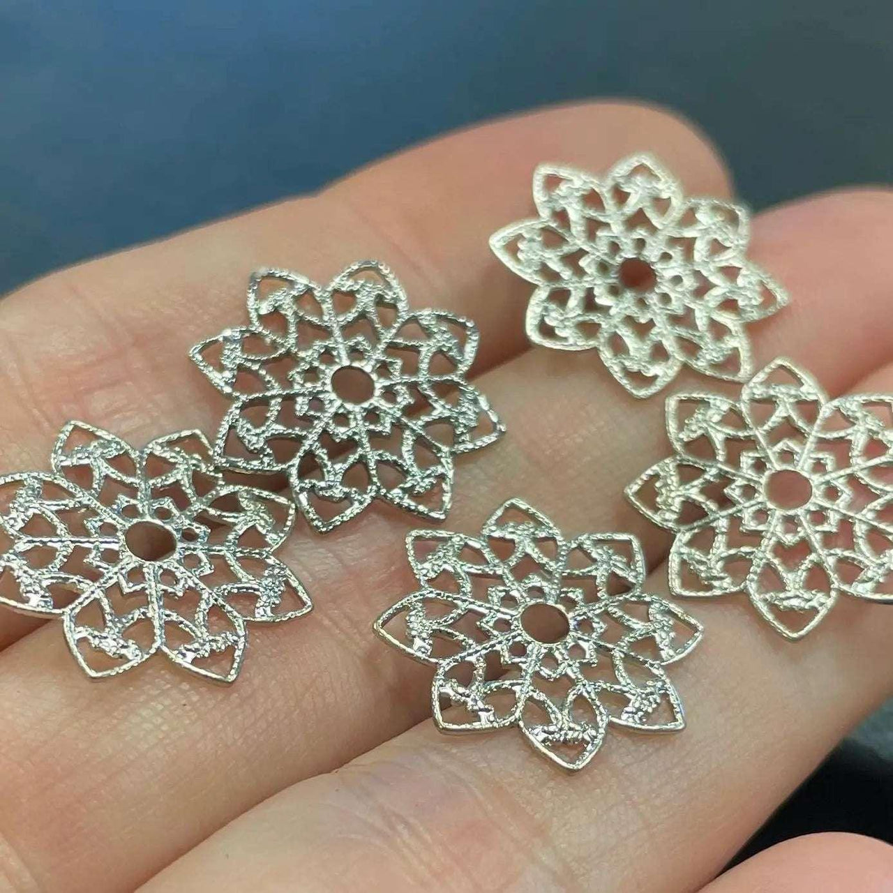 20 Vintage Silver Filigree Pieces - Sea Beads
