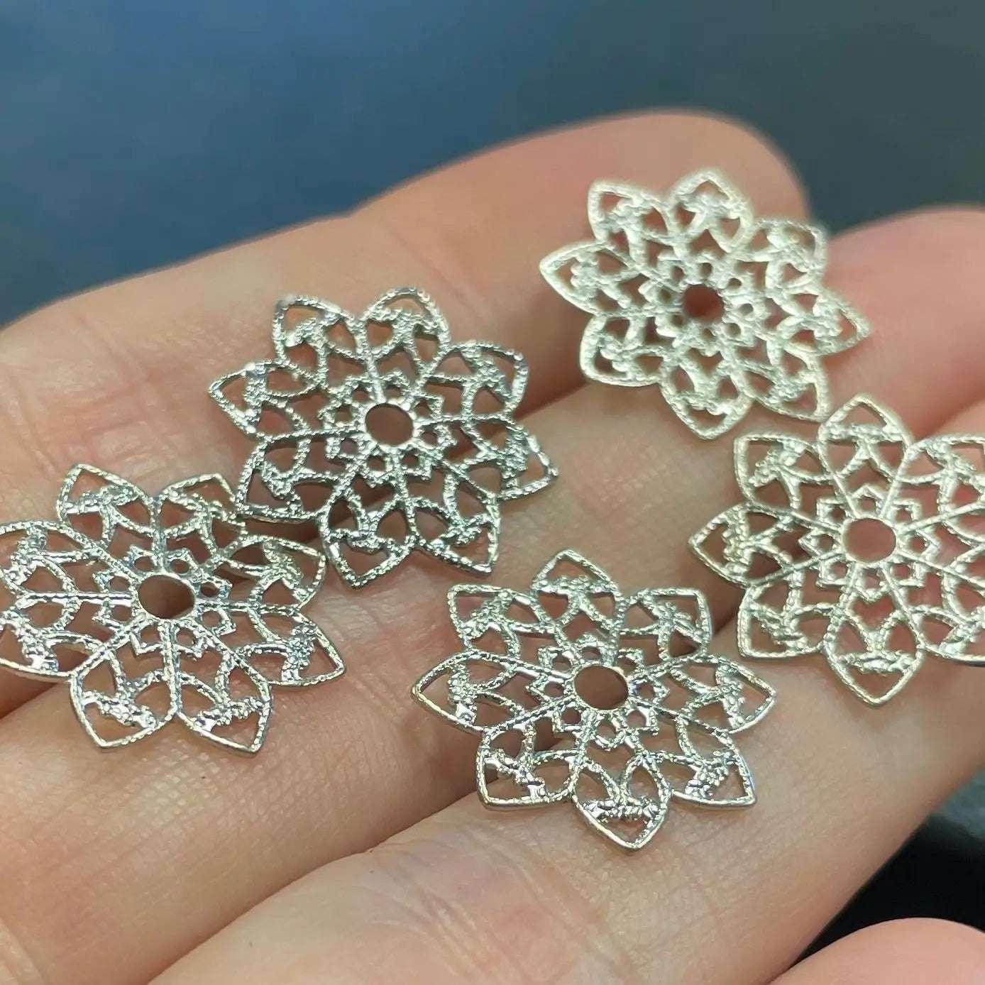 20 Vintage Silver Filigree Pieces - Sea Beads