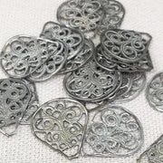 20 Vintage Silver Filigree Metal Components - Sea Beads
