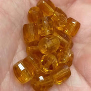 20 Vintage Topaz Barrel Glass Beads #9119 - Sea Beads