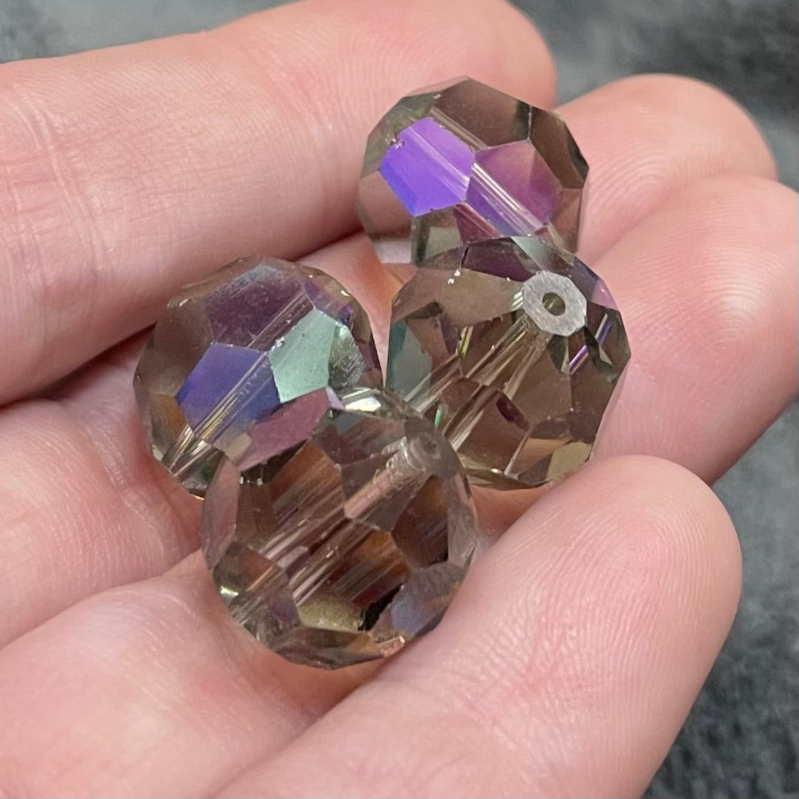 4 Black Diamond AB Swarovski Round Crystal Beads Art #5000