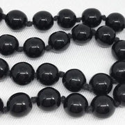 23" Strand Vintage Black Round Glass Beads - Sea Beads