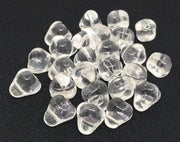 24 Clear Pear Czech Bell Glass Beads - Sea Beads