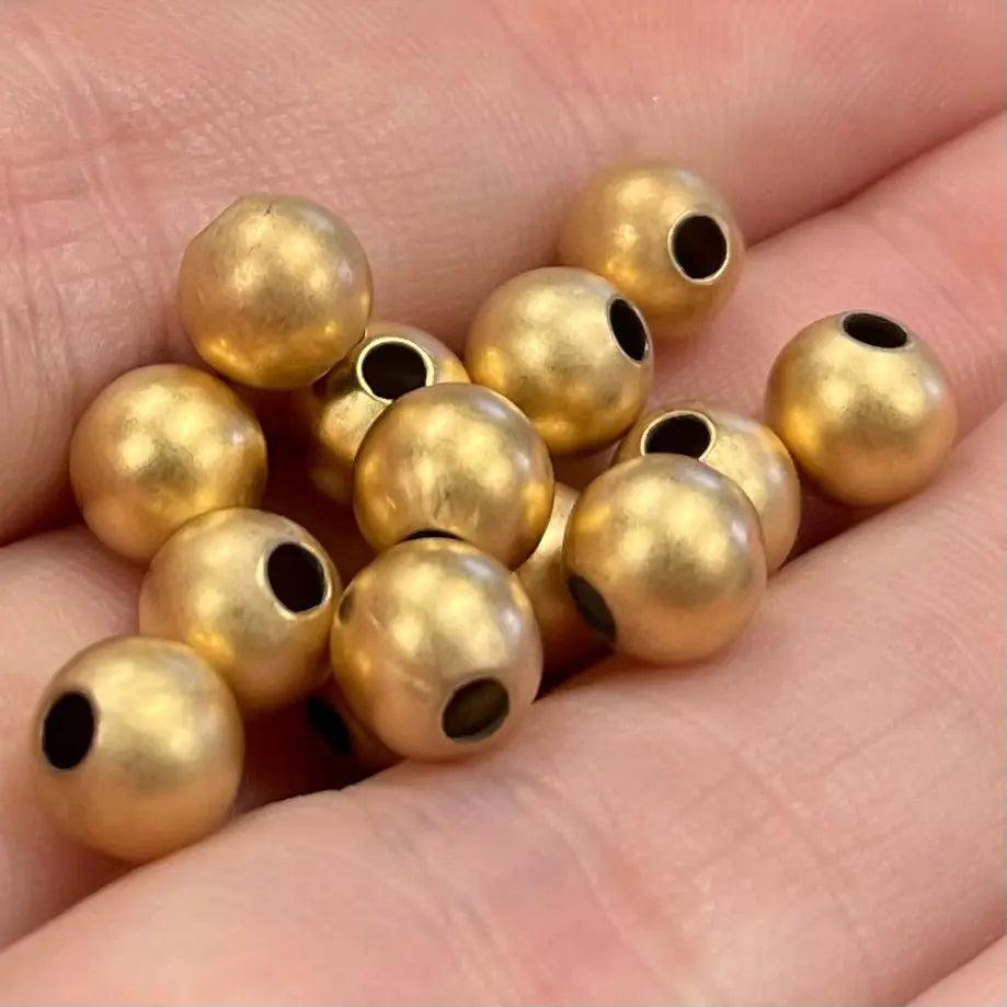 24 Matte Gold plated Metal Beads - Sea Beads