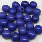24 Vintage Blue Periwinkle Oval Glass Beads - Sea Beads
