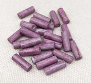 24 Vintage Purple Japan Cylinder Porcelain Beads 12mm - Sea Beads