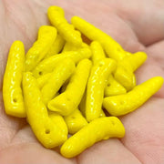 24 Vintage Textured Yellow Czech Dagger Glass Beads - Sea Beads