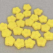 24 Vintage Yellow Flower Nailhead Glass Beads - Sea Beads