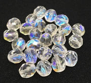 25 AB Clear Czech Faceted Glass Beads - Sea Beads