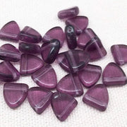 25 Amethyst Purple Czech Drop Glass Beads - Sea Beads