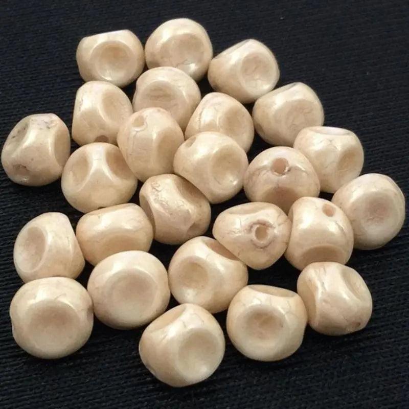 25 Beige Czech Glass Beads - Sea Beads