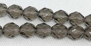 25 Black Diamond Czech Fire Polished Transparent Glass Beads - Sea Beads
