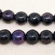 25 Black Purple Iris Czech Druk Glass Beads - Sea Beads