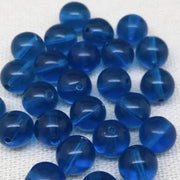 25 Blue Capri Czech Round Glass Beads - Sea Beads