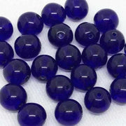 25 Blue Cobalt Czech Round Glass Beads - Sea Beads