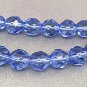 25 Blue Sapphire Czech Fire Polished Glass Beads - Sea Beads