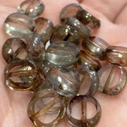 25 Brown Picasso Czech Window Glass Beads - Sea Beads