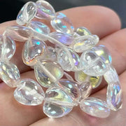 25 Clear AB Czech Heart Glass Beads #9595 - Sea Beads