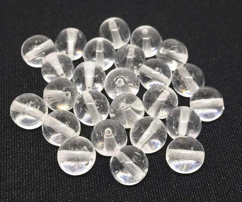 25 Clear Round Czech Glass Beads - Sea Beads