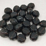 25 Dark Chocolate Brown Czech Coin Glass Beads - Sea Beads