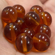 25 Dark Topaz Czech Round Glass Beads - Sea Beads