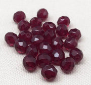 25 Garnet Dark Red Garnet Czech Faceted Glass Beads - Sea Beads