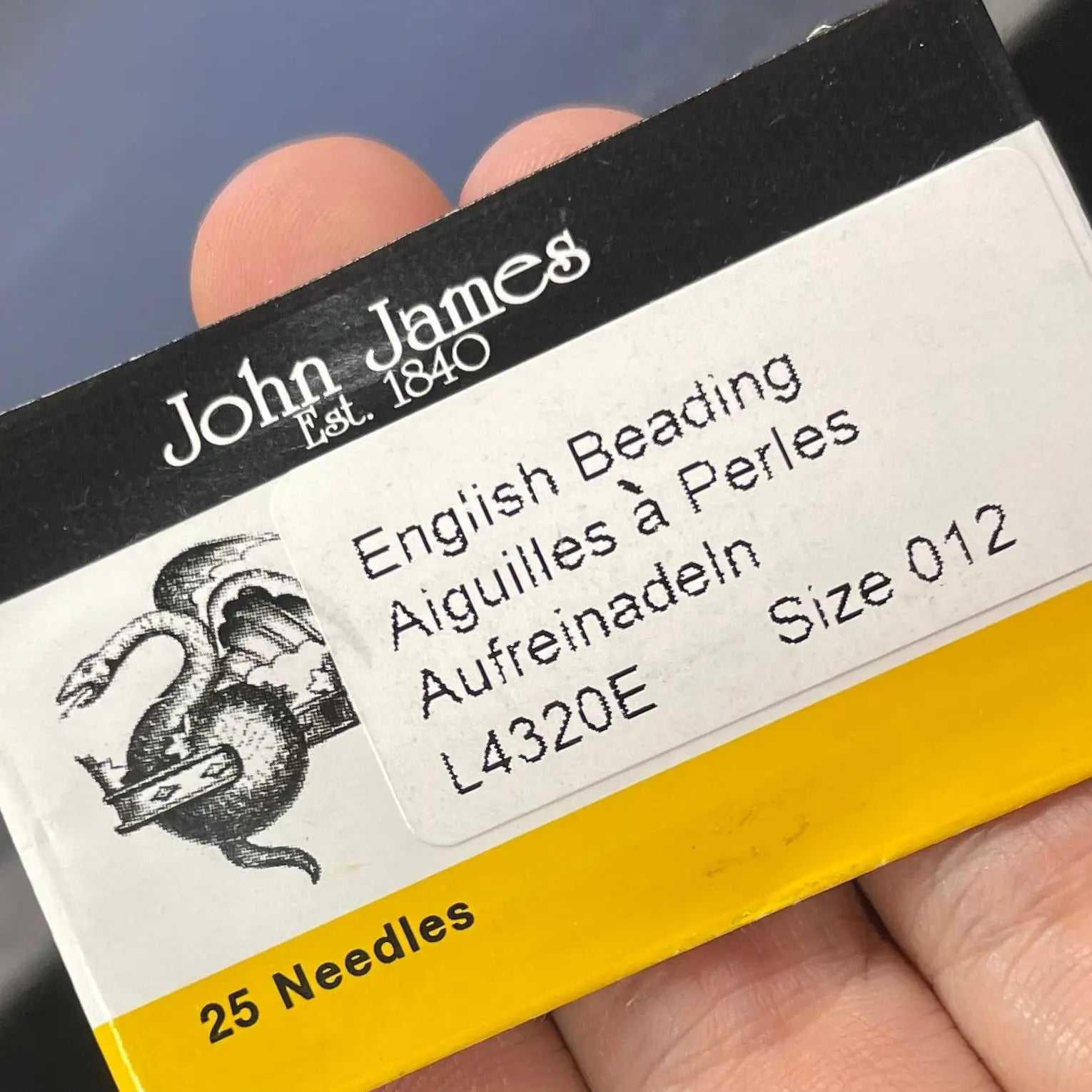 25 John James Beading Needles Size #12 - Sea Beads