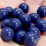 25 Vintage Blue Navy Light Japan Round Glass Beads - Sea Beads