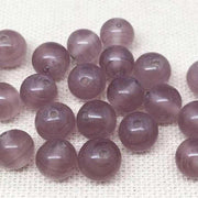 25 Mauve Creamy Purple Round Glass Beads - Sea Beads