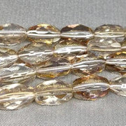 25 Mixed Light Brown Faceted Oval Czech Glass Beads - Sea Beads