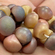 25 Mixed Matte Celesian Czech Button Glass Beads Mushroom - Sea Beads