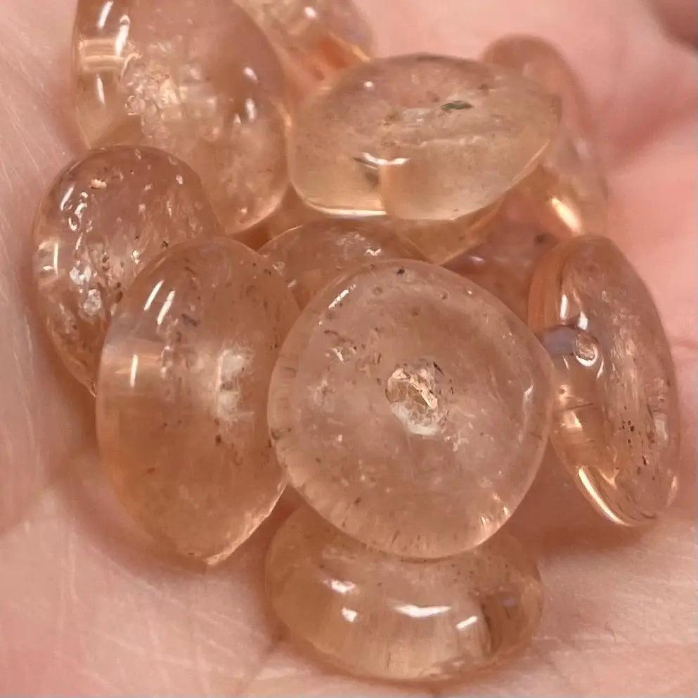 25 Vintage Peach African Ring Trade Glass Beads - Sea Beads