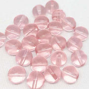 25 Pink Czech Round Transparent Glass Beads - Sea Beads