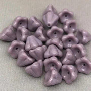 25 Purple Lavender Mauve Czech Flower Glass Beads - Sea Beads