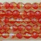 25 Topaz Siam Red Czech Fire Polished Glass Beads #8042 - Sea Beads