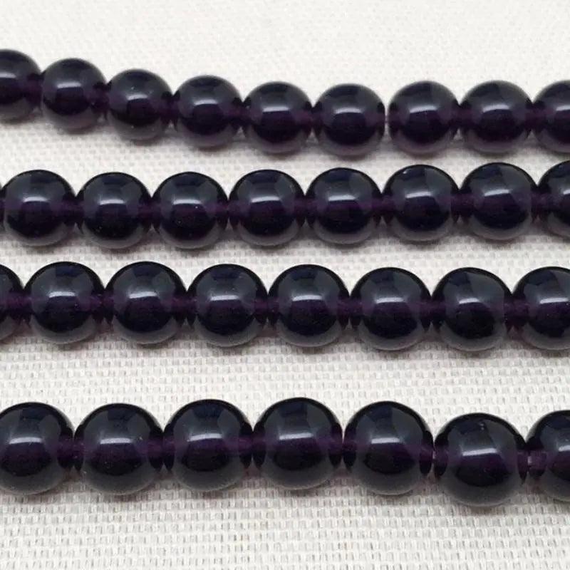 25 Translucent Royal Purple Czech Round Glass Beads - Sea Beads