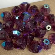 25 Vintage AB Amethyst Czech Teardrop Glass Beads #8024 - Sea Beads