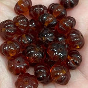 25 Vintage Amber Czech Melon Rondelle Glass Beads - Sea Beads