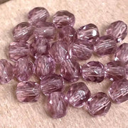 25 Vintage Amethyst Bohemian Czech Faceted Glass Beads - Sea Beads