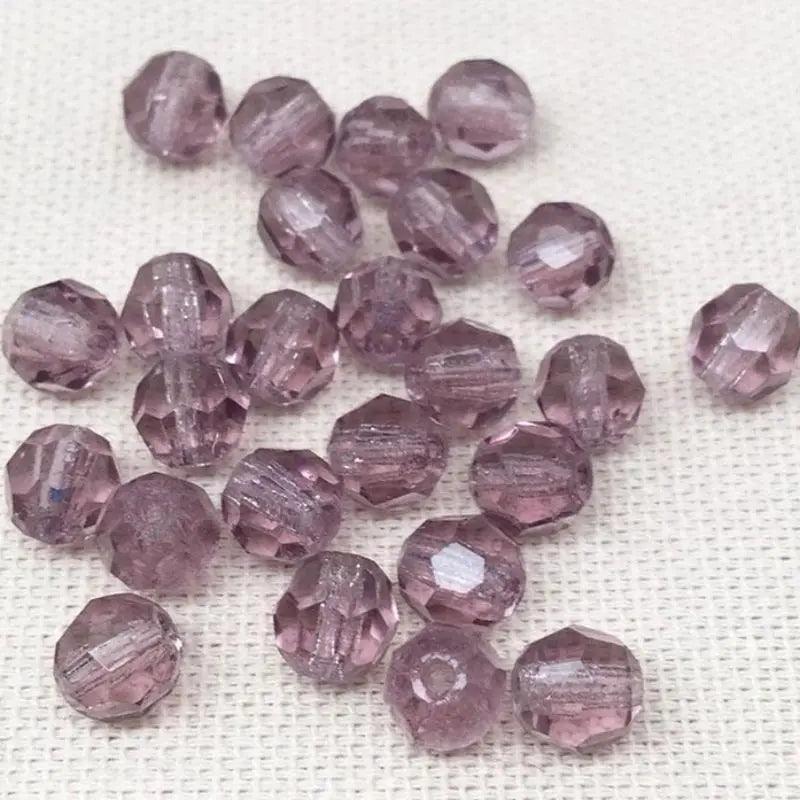 25 Vintage Amethyst Purple German Glass Beads - Sea Beads