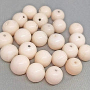25 Vintage Beige Light Japan Round Glass Beads - Sea Beads