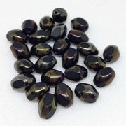 25 Vintage Black Czech Iris Window Oval Glass Beads - Sea Beads