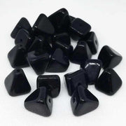 25 Vintage Black Czech Pyramid Glass Beads - Sea Beads