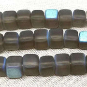 25 Vintage Black Diamond AB Matte Czech Cube Glass Beads - Sea Beads