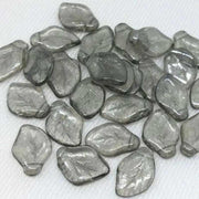 25 Vintage Black Diamond Czech Leaf Glass Beads - Sea Beads
