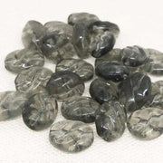 25 Vintage Black Diamond Czech Oval Glass Beads - Sea Beads