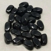 25 Vintage Black Twisted Oval Czech Glass Beads - Sea Beads