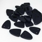 25 Vintage Black Two Hole Teardrop Glass Beads - Sea Beads