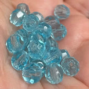 25 Vintage Blue Aqua German Faceted Glass Beads - Sea Beads